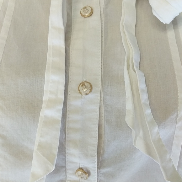 [Juicy Couture] Pleated Tie Front Button-up blouse - Picture 4 of 7